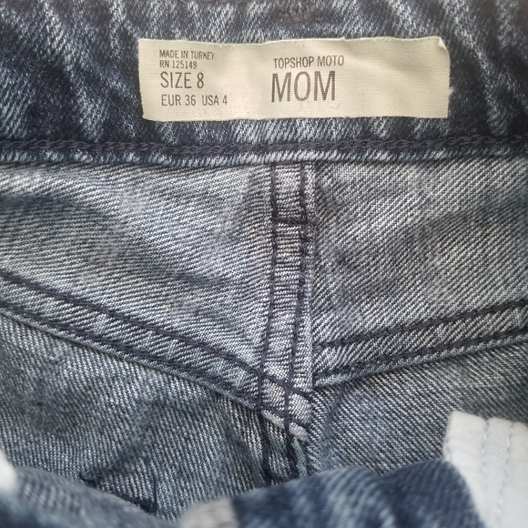 Topshop moto mom size 4 denim striped shorts - Picture 2 of 7